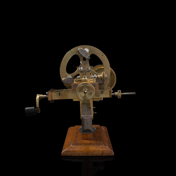 Antique Watchmaker's Lathe, Swiss, Brass, Copper, Precision Instrument, C.1900