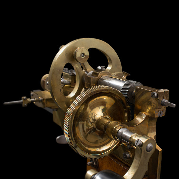 Antique Watchmaker's Lathe, Swiss, Brass, Copper, Precision Instrument, C.1900