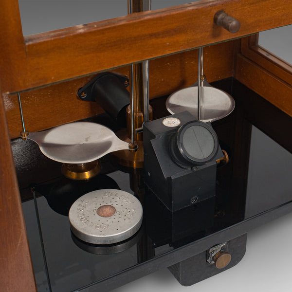 Vintage Balance, English, Mahogany, Scientific Scales, Stanton Instruments, 1960