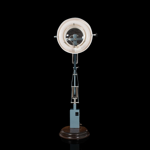 Vintage Bench Magnifier Lamp, English, Industrial, Light, Desk, Circa 1960