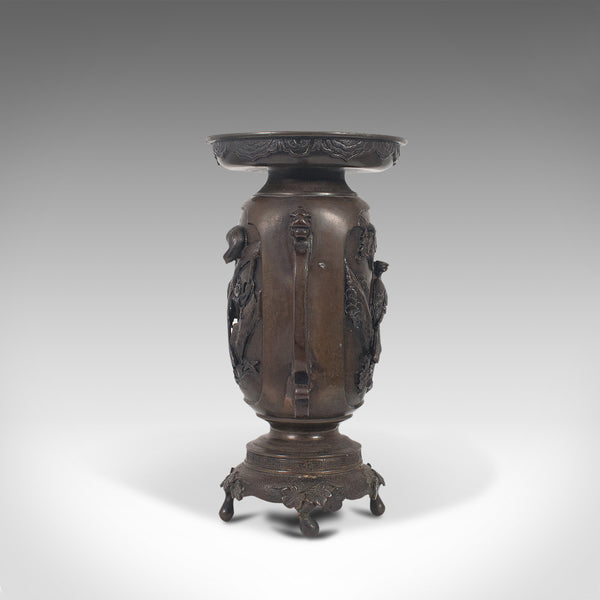 Antique Decorative Vase, Japanese, Bronze, Meiji Period, Late 19th, Circa 1900