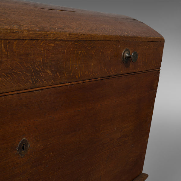 Large Antique Shipping Chest, English, Oak, Carriage Trunk, Georgian, Circa 1800