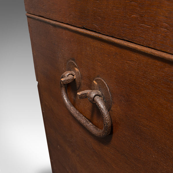 Large Antique Shipping Chest, English, Oak, Carriage Trunk, Georgian, Circa 1800