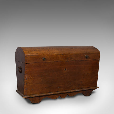 Large Antique Shipping Chest, English, Oak, Carriage Trunk, Georgian, Circa 1800