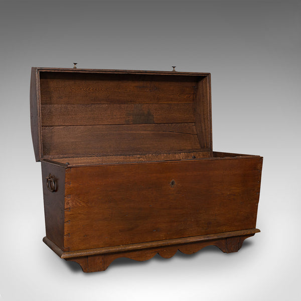 Large Antique Shipping Chest, English, Oak, Carriage Trunk, Georgian, Circa 1800