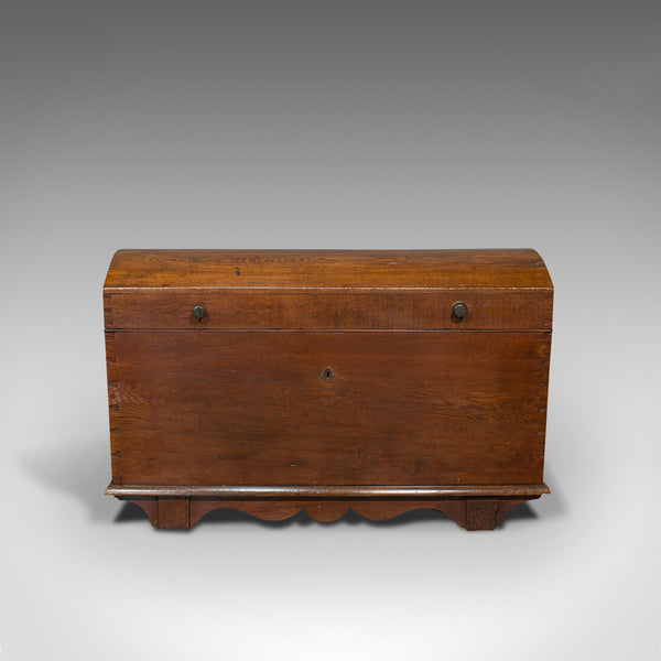 Large Antique Shipping Chest, English, Oak, Carriage Trunk, Georgian, Circa 1800