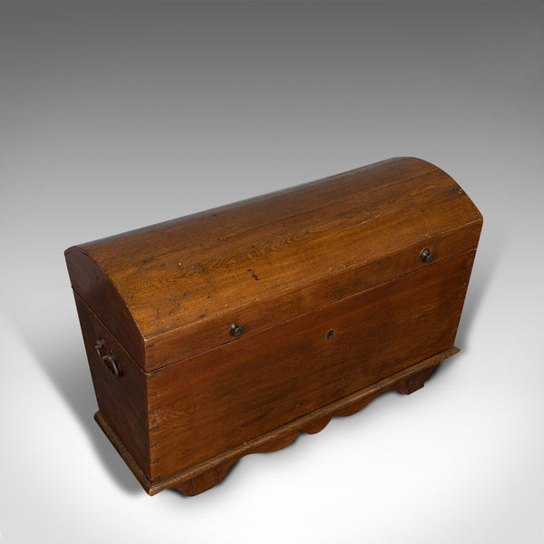 Large Antique Shipping Chest, English, Oak, Carriage Trunk, Georgian, Circa 1800