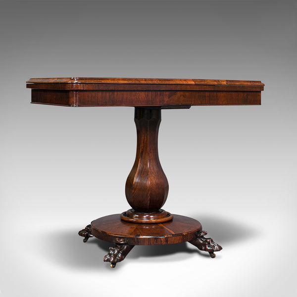 Antique Folding Card Table, Rosewood, Games, Bridge, Newly Restored, Victorian