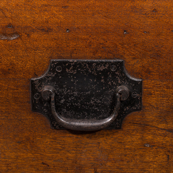 Large Antique Silver Chest, Scottish, Oak, Iron, Heavy Trunk, Victorian, C.1880