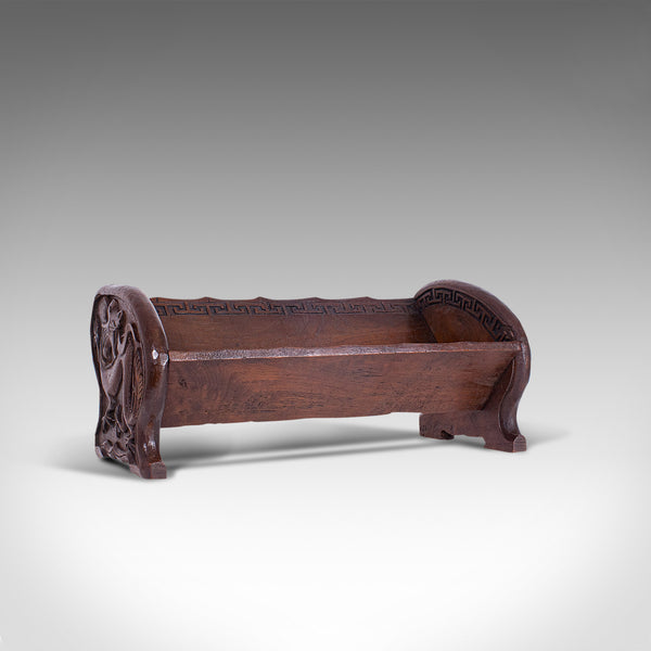 Antique Carved Book Stand, Oriental, Mahogany, Rack, Dragon Motif, 19th Century