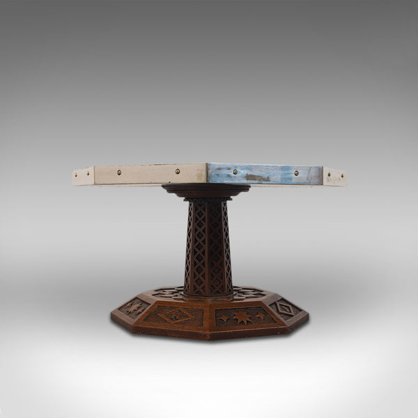 Antique Revolving Table Top Platter, Oak, Lazy Susan, Ecclesiastical, Victorian