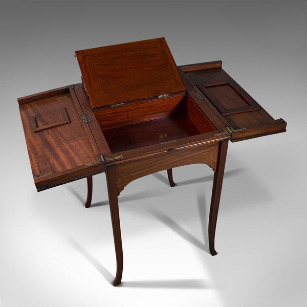 Antique Writing Desk, English, Mahogany, Side, Correspondence Table, Edwardian