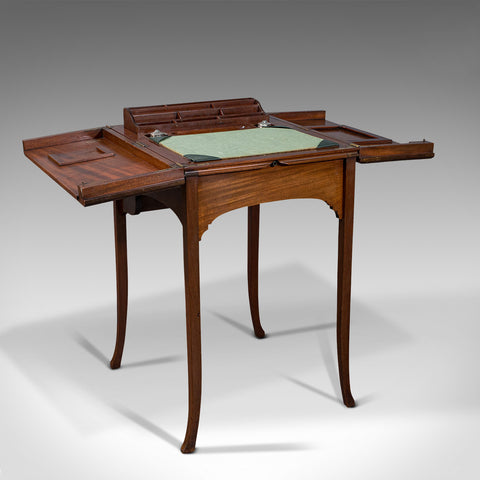Antique Writing Desk, English, Mahogany, Side, Correspondence Table, Edwardian