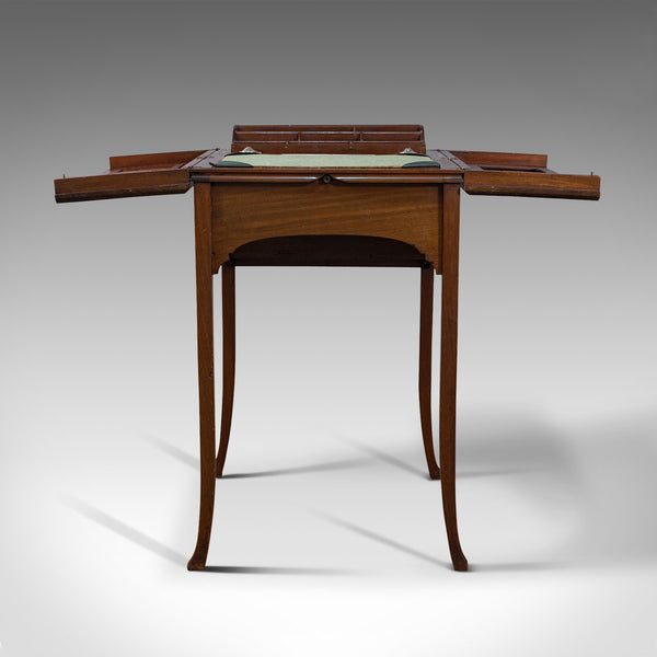 Antique Writing Desk, English, Mahogany, Side, Correspondence Table, Edwardian