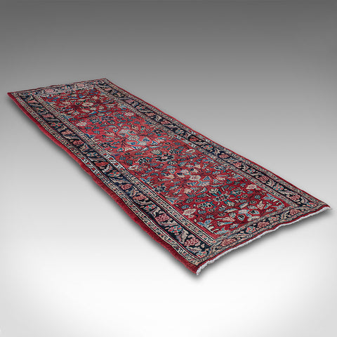 Long, Vintage Hamadan Runner, Persian, Hallway, Rug, Carpet, Mid 20th, C.1950