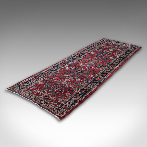Long, Vintage Hamadan Runner, Persian, Hallway, Rug, Carpet, Mid 20th, C.1950