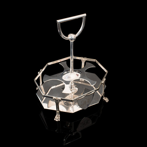 Antique Condiment Serving Set, English, Silver Plate, Table, Ashbury, Edwardian