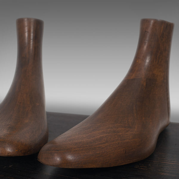 Decorative Pair of, Antique Shoe Lasts, English, Beech, Display, Edwardian, 1910