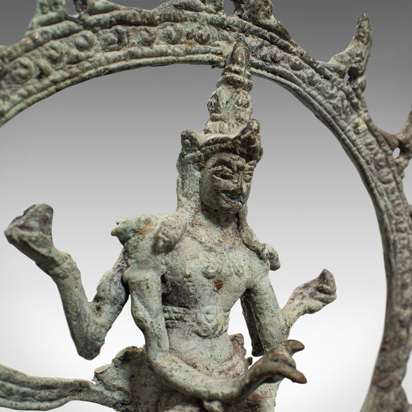 Antique Shiva Nataraja Figure, Indian, Chola Bronze, Mystic Statue, 17th Century