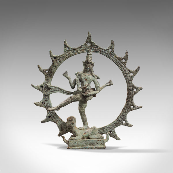 Antique Shiva Nataraja Figure, Indian, Chola Bronze, Mystic Statue, 17th Century