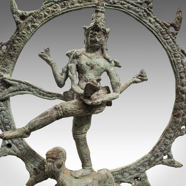 Antique Shiva Nataraja Figure, Indian, Chola Bronze, Mystic Statue, 17th Century