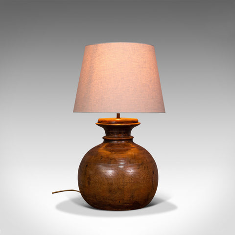 Antique Table Lamp, English, Fruitwood, Living Room Light, Victorian, Circa 1900