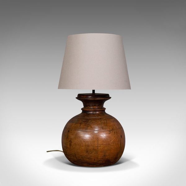 Antique Table Lamp, English, Fruitwood, Living Room Light, Victorian, Circa 1900