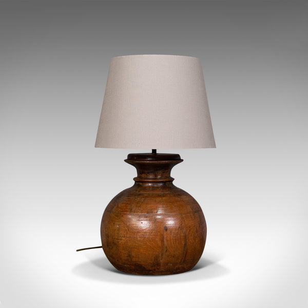 Antique Table Lamp, English, Fruitwood, Living Room Light, Victorian, Circa 1900