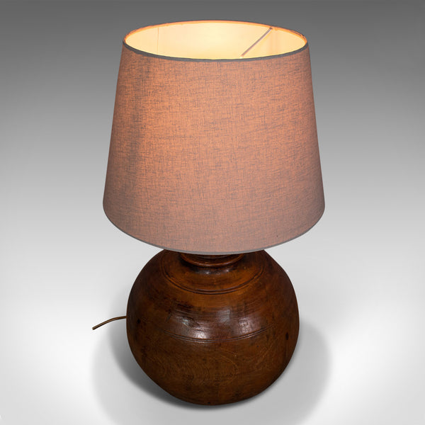 Antique Table Lamp, English, Fruitwood, Living Room Light, Victorian, Circa 1900