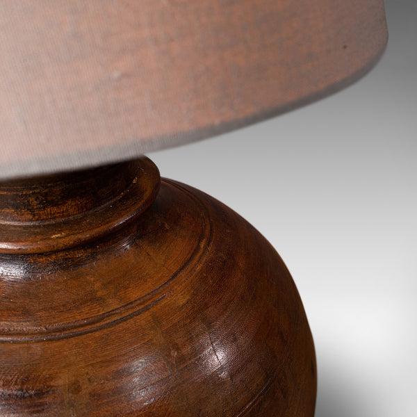 Antique Table Lamp, English, Fruitwood, Living Room Light, Victorian, Circa 1900
