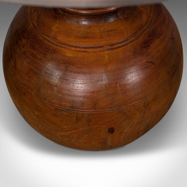 Antique Table Lamp, English, Fruitwood, Living Room Light, Victorian, Circa 1900