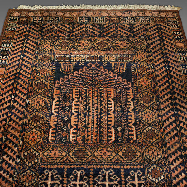 Large Vintage Decorative Rug, Belgian, Carpet, Ghiordes, Prayer Mat, Circa 1970