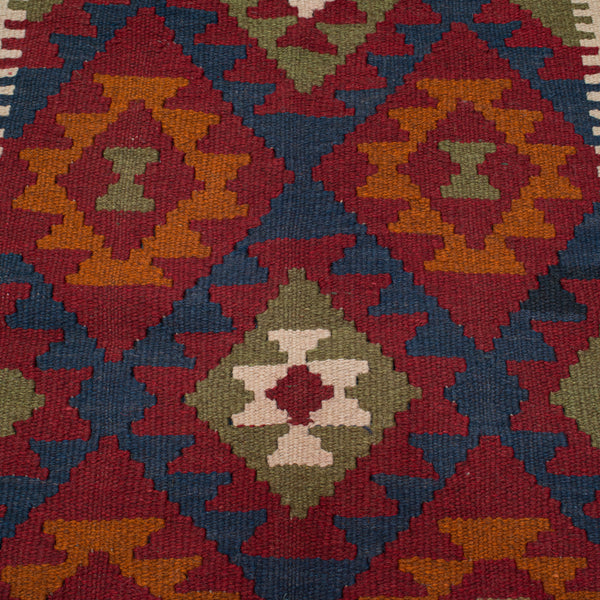 Small Vintage Maimana Kilim Carpet, Middle Eastern, Prayer Mat, Rug, Circa 1970