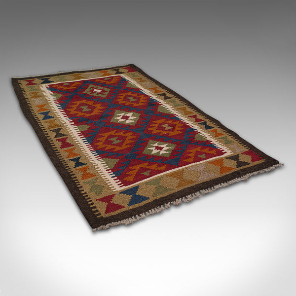 Small Vintage Maimana Kilim Carpet, Middle Eastern, Prayer Mat, Rug, Circa 1970
