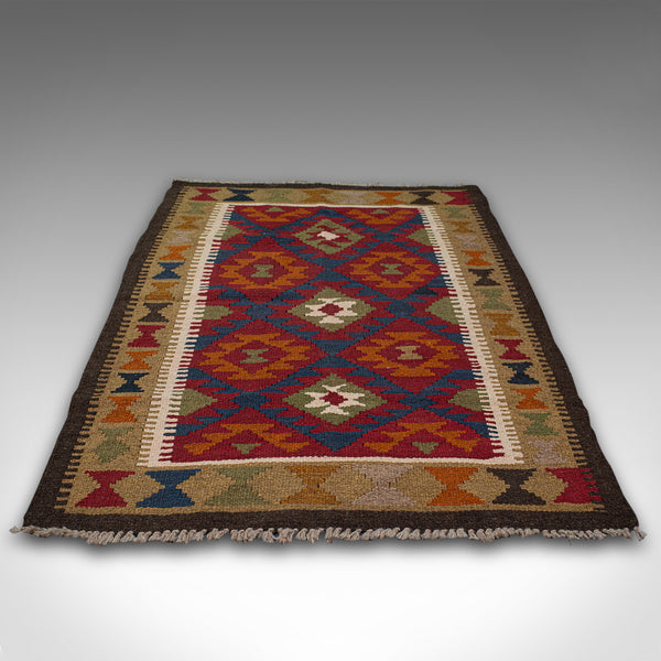 Small Vintage Maimana Kilim Carpet, Middle Eastern, Prayer Mat, Rug, Circa 1970