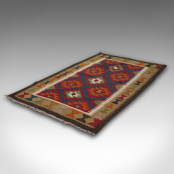 Small Vintage Maimana Kilim Carpet, Middle Eastern, Prayer Mat, Rug, Circa 1970