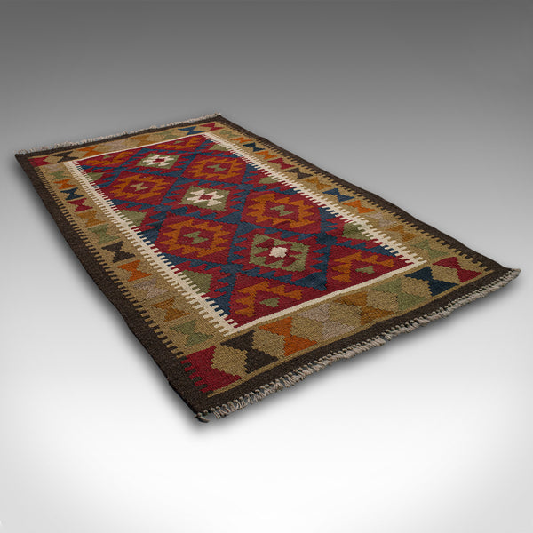 Small Vintage Maimana Kilim Carpet, Middle Eastern, Prayer Mat, Rug, Circa 1970