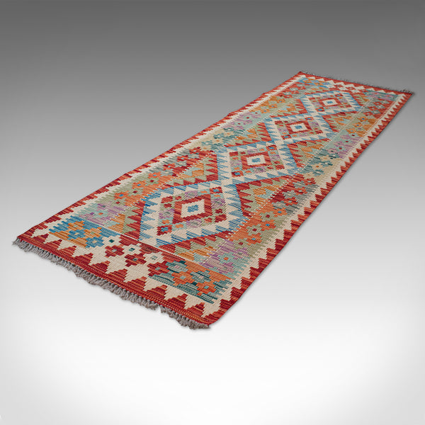 Vintage Choli Kilim Runner, Persian, Hand Woven, Decorative Hall Carpet, C.1960