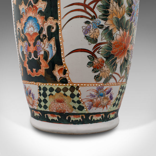 Tall Vintage Decorative Flower Vase, Oriental, Ceramic, Baluster Urn, Art Deco