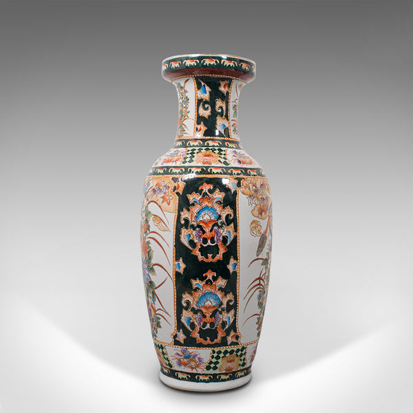 Tall Vintage Decorative Flower Vase, Oriental, Ceramic, Baluster Urn, Art Deco