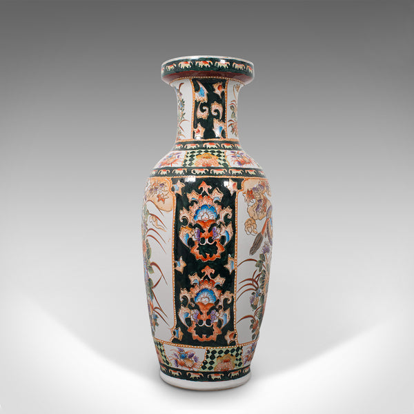 Tall Vintage Decorative Flower Vase, Oriental, Ceramic, Baluster Urn, Art Deco