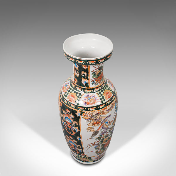 Tall Vintage Decorative Flower Vase, Oriental, Ceramic, Baluster Urn, Art Deco