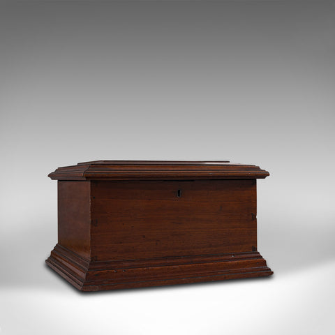 Small Antique Document Box, English, Walnut, Desk, Pen, Sarcophagus, Victorian