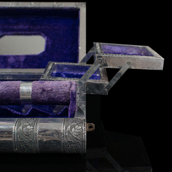 Vintage Decorative Jewellery Box, Indian Silver, Vanity Case, Late 20th Century