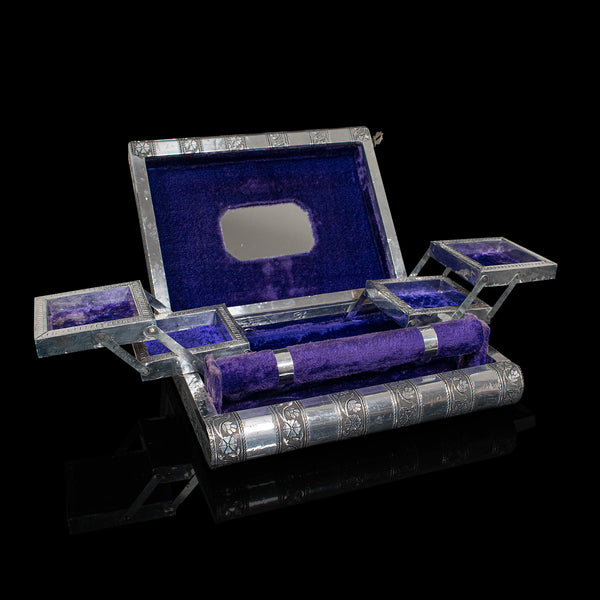 Vintage Decorative Jewellery Box, Indian Silver, Vanity Case, Late 20th Century