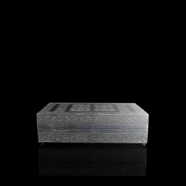 Vintage Decorative Jewellery Box, Indian Silver, Vanity Case, Late 20th Century