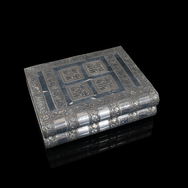 Vintage Decorative Jewellery Box, Indian Silver, Vanity Case, Late 20th Century