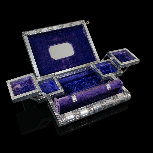 Vintage Decorative Jewellery Box, Indian Silver, Vanity Case, Late 20th Century