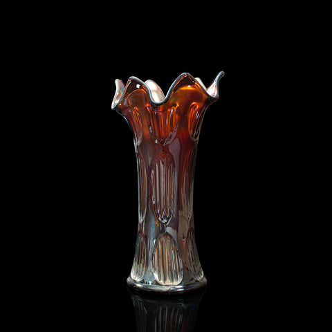 Small Vintage Decorative Vase, English, Carnival Glass, Flower, Mid 20th, C.1940