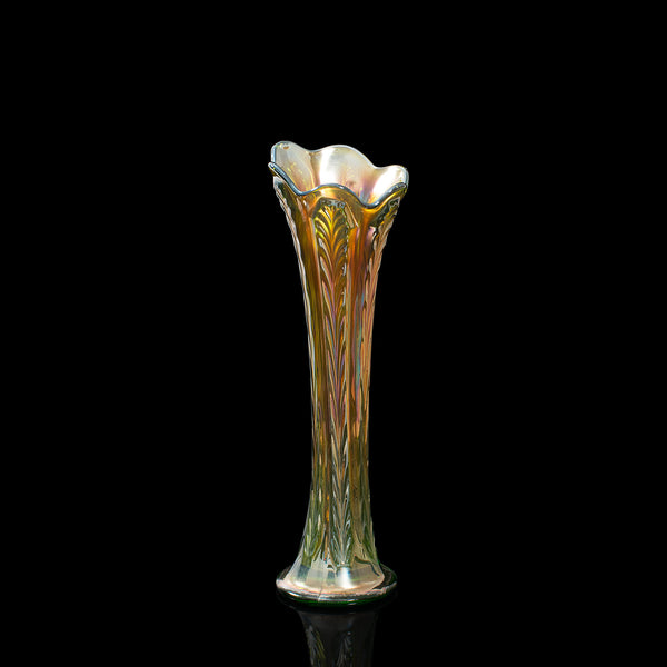Fine Vintage Carnival Vase, English, Glass, Decorative, Flower, Lustre, C.1930